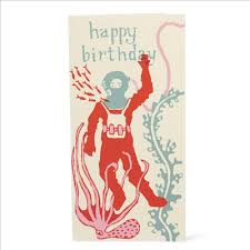 Cambridge Imprint Long Card - Happy Birthday Deep Sea Diver