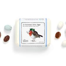 The Chocolate Detective - Box of 12 Christmas Robin Chocolate Eggs