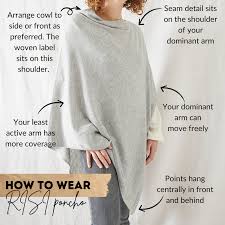 Soft Fine Knit Merino Wool Cowl Poncho - Dark Grey