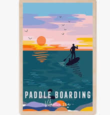Wooden Postcard - Paddle Boarding