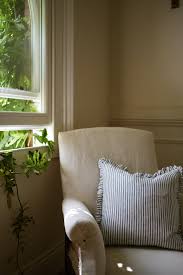 The Provence Blue Ticking Stripe Washed Linen Cushion