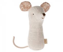 Maileg Lullaby Friends Mouse Rattle - Natural