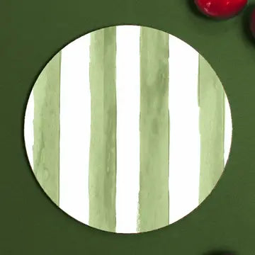 Round Coaster - Olive Stripes