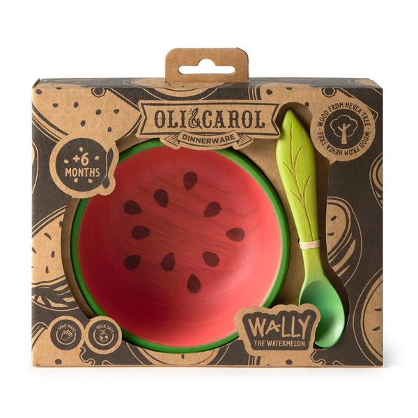 Wally The Watermelon Rubber Baby Bowl & Spoon