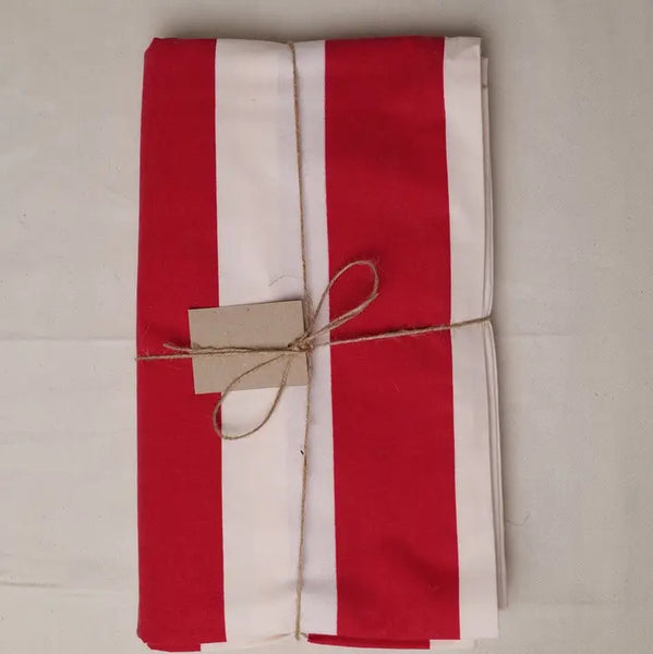 Red & White Striped Tablecloth