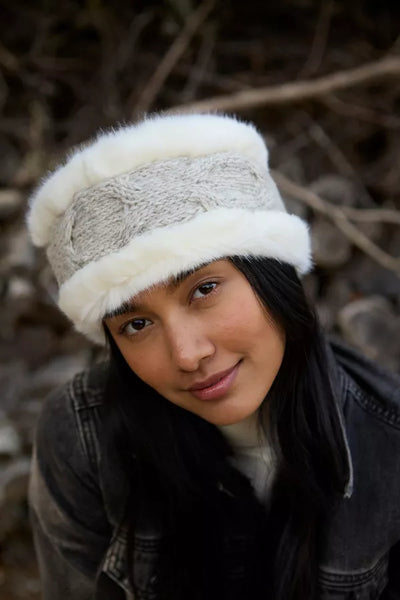 Pachamama Chamonix Fur Headband - Oatmeal