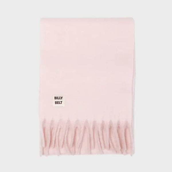 Wide Scarf in Mixed Wool - Baby Pink