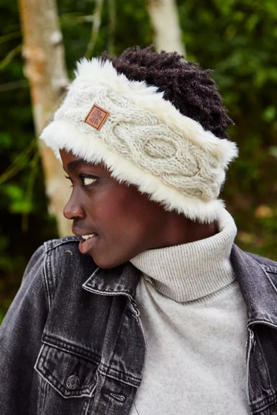 Pachamama Chamonix Fur Headband - Oatmeal