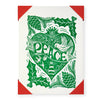 Letterpress Christmas Card - Festive Peace Heart