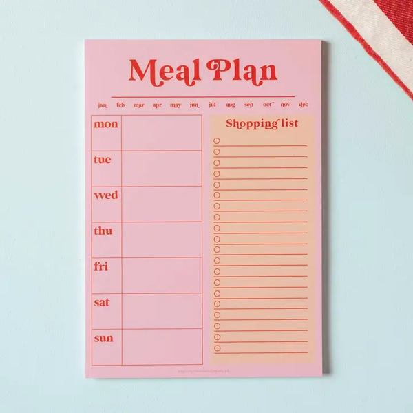 A5 Weekly Meal Planner & Shopping List Pad