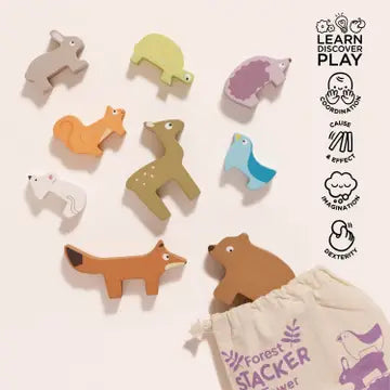 Woodland Stacking Animals & Bag