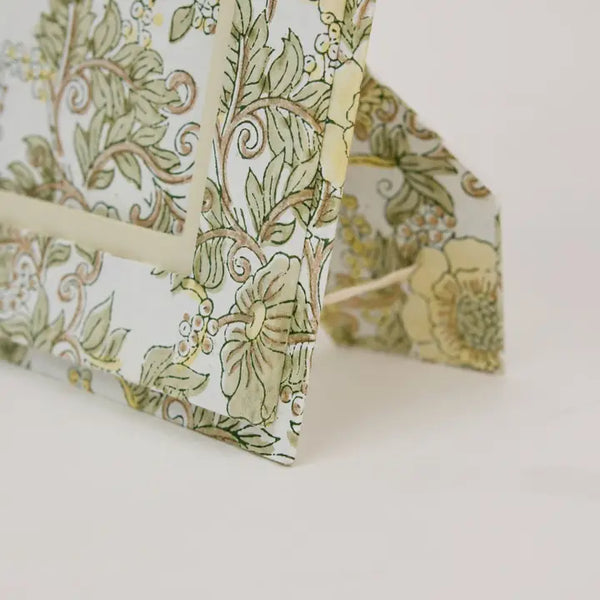 Block Printed Picture Frame (5x7) - Wild Rose Buttercream