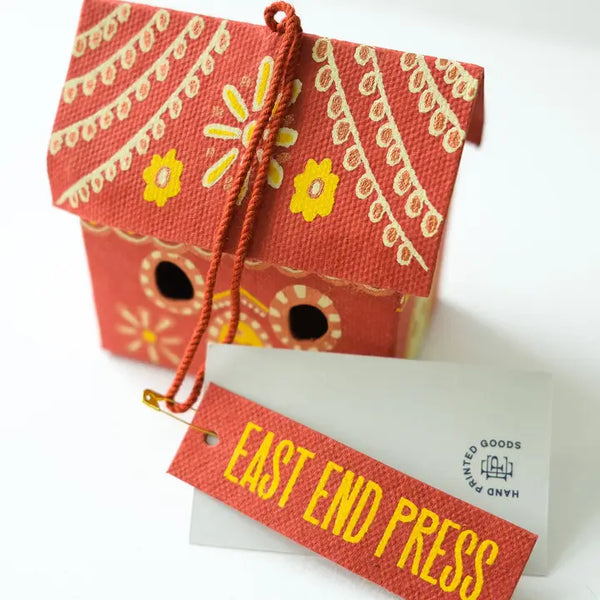 Screen-Printed Board Decoration - Gingerbread House