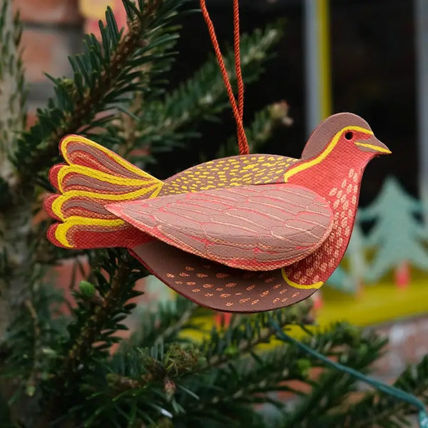 Screen-Printed Board Decoration - Robin