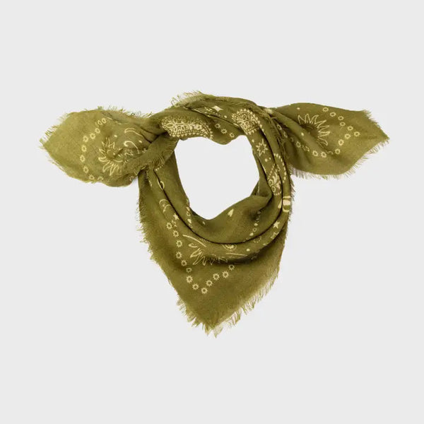 100% Small Wool Scarf - Alice Khaki