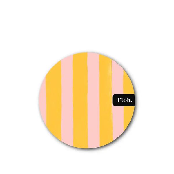 Round Coaster - Mango & Peach Stripes