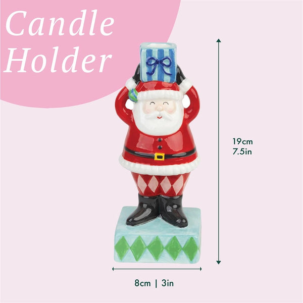 Hand-Painted Santa Candle Holder
