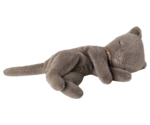 Maileg Small Sleeping Kitten Plush - Grey
