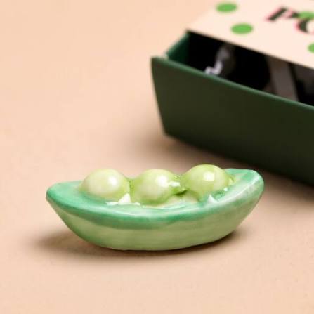 Tiny Matchbox Ceramic Token - Peas