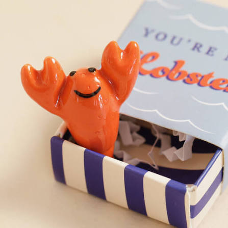 Tiny Matchbox Ceramic Token - Lobster