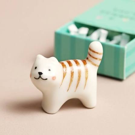 Tiny Matchbox Ceramic Token - Cat