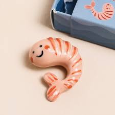 Tiny Matchbox Ceramic Token - Shrimp