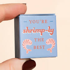 Tiny Matchbox Ceramic Token - Shrimp