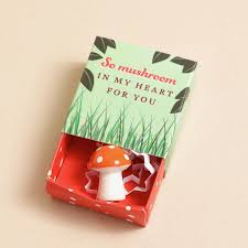 Tiny Matchbox Ceramic Token - Mushroom