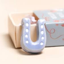 Tiny Matchbox Ceramic Token - Horse Shoe