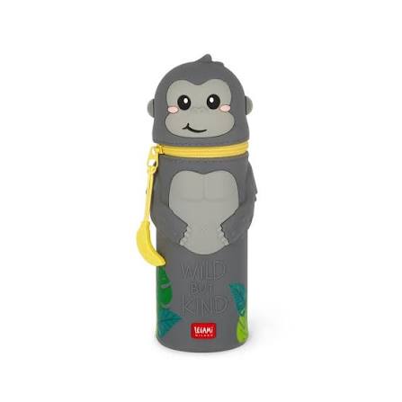 Legami 2-In-1 Silicone Pencil Case - Kawaii - Gorilla