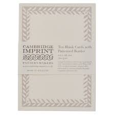 Cambridge Imprint Pack of 10 Patterned Postcards - Pearl Grey
