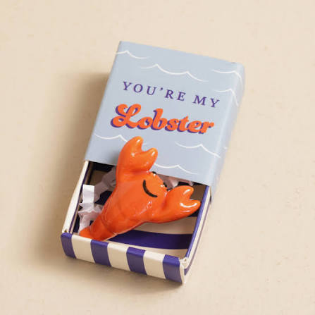 Tiny Matchbox Ceramic Token - Lobster
