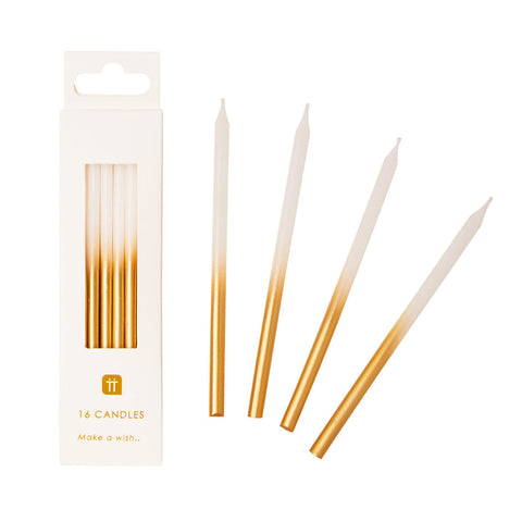 White & Gold Ombre Cake Candles