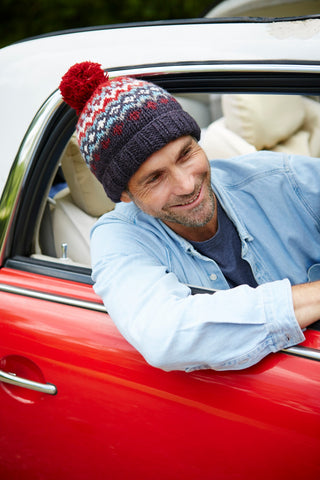 Pachamama Mens Clifden Bobble Beanie Red