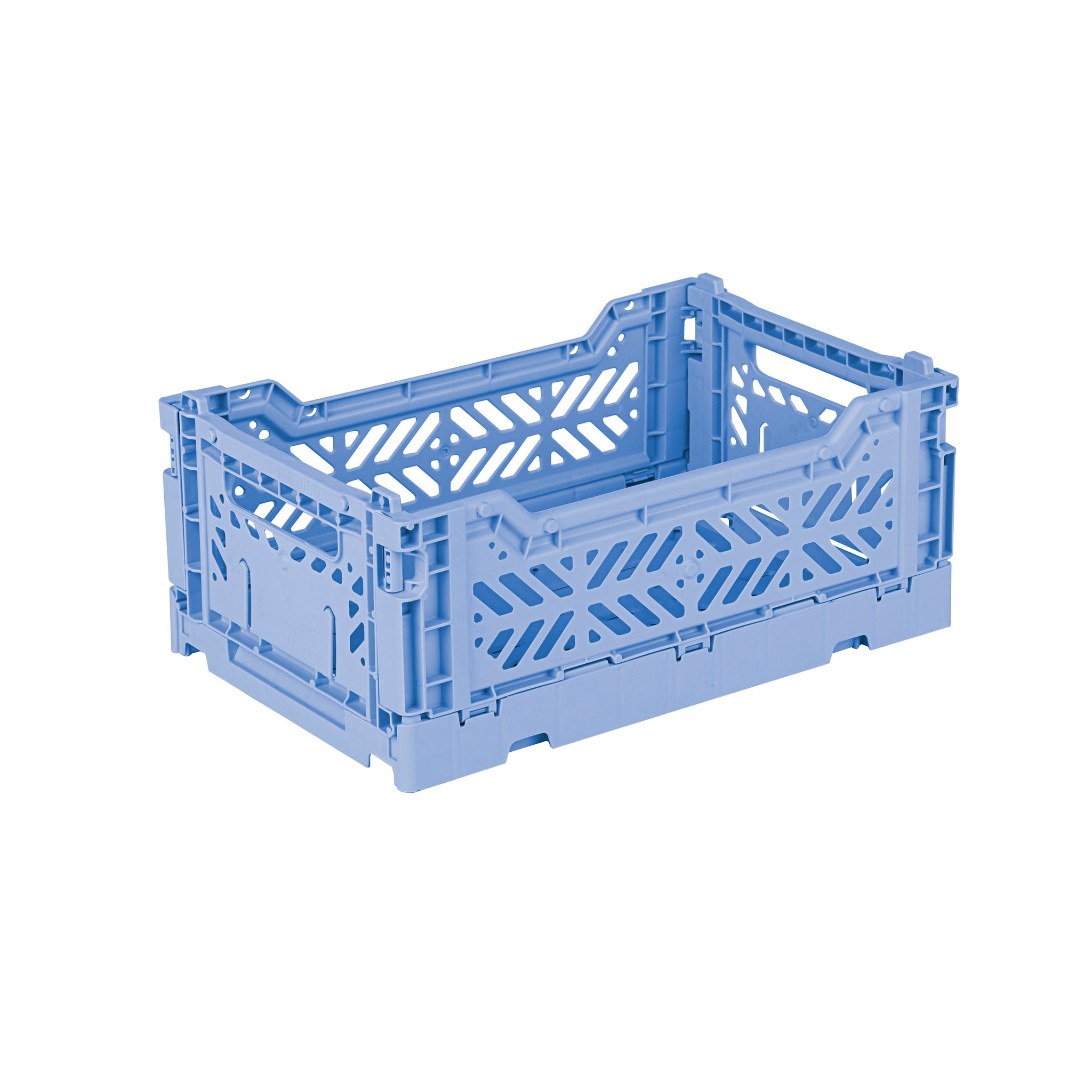Mini Folding Stackable Storage Crate - Baby Blue