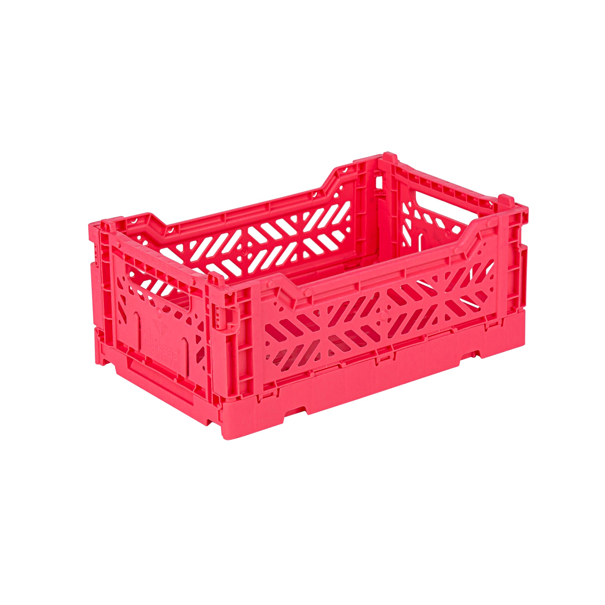 Mini Folding Stackable Storage Crate - Dark Pink