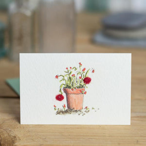 Mini Card - Pot of Geraniums