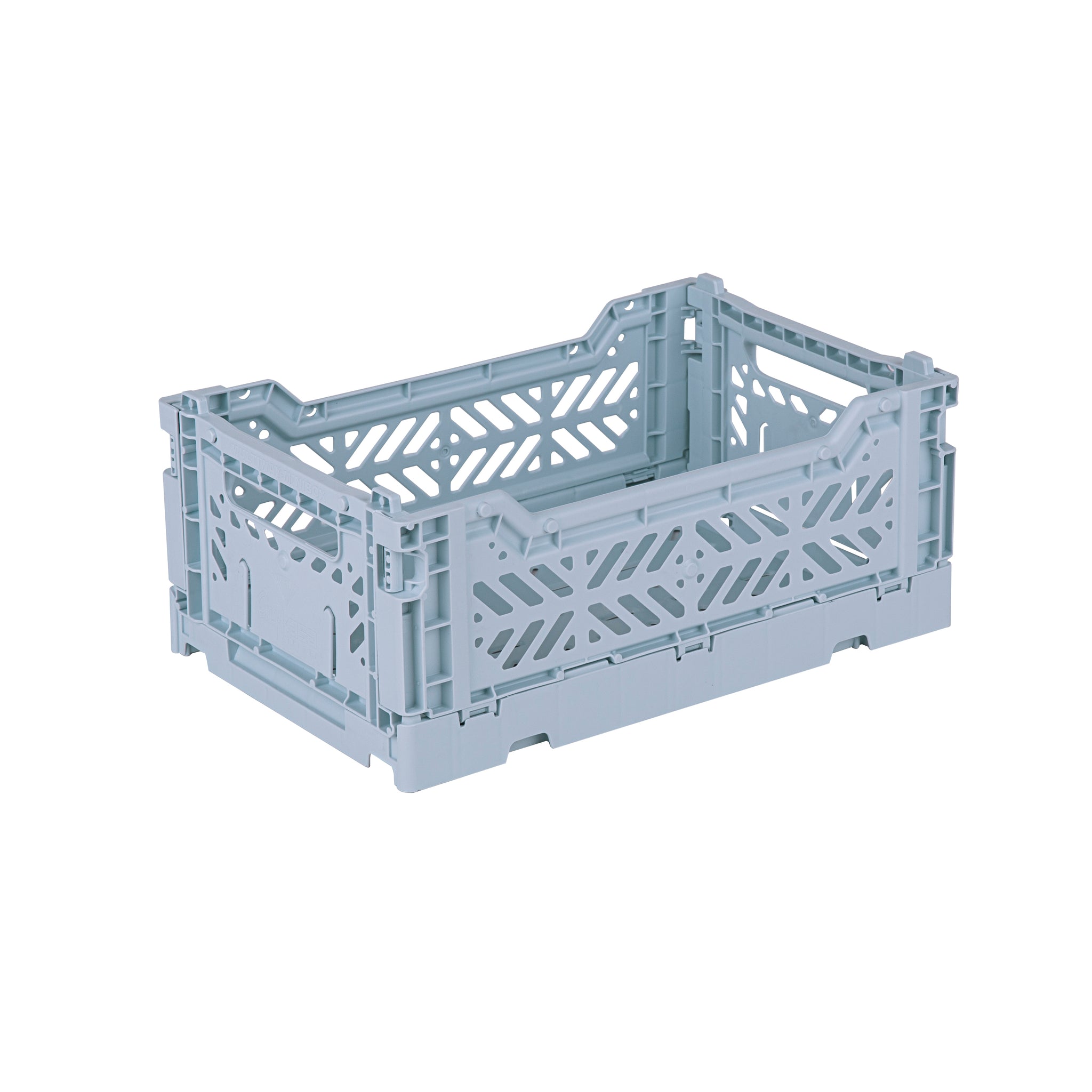 Mini Folding Stackable Storage Crate - Pale Blue