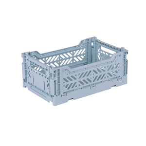 Mini Folding Stackable Storage Crate - Pale Blue