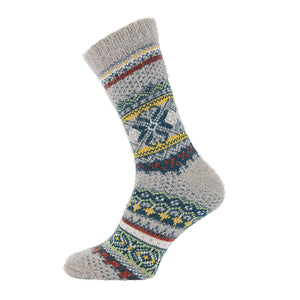 Joya Grey & Yellow Scandi Patterned Socks 7-11 (Copy)