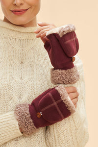 Powder Anna Mittens - Burgundy