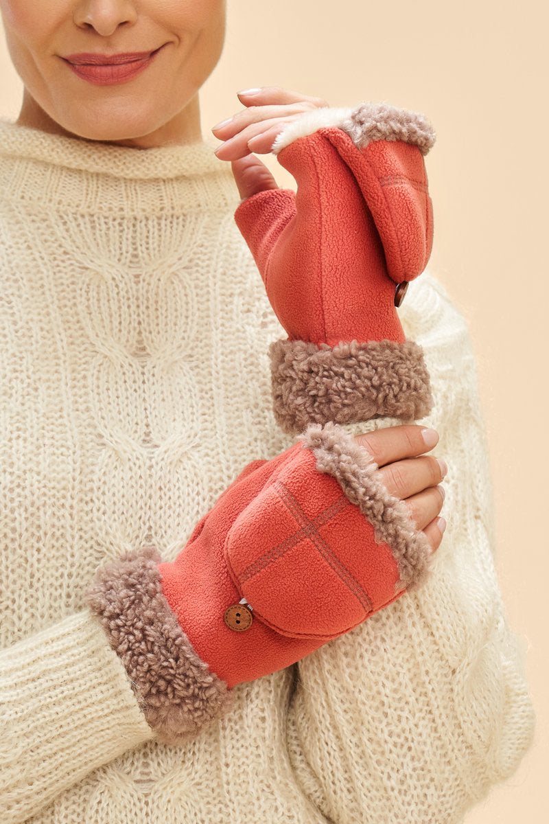 Powder Anna Mittens - Coral