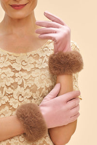 Powder Bettina Faux Suede Gloves - Petal & Teddy