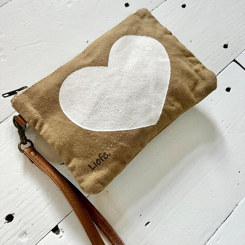 Liefe NL White Heart Clutch Bag