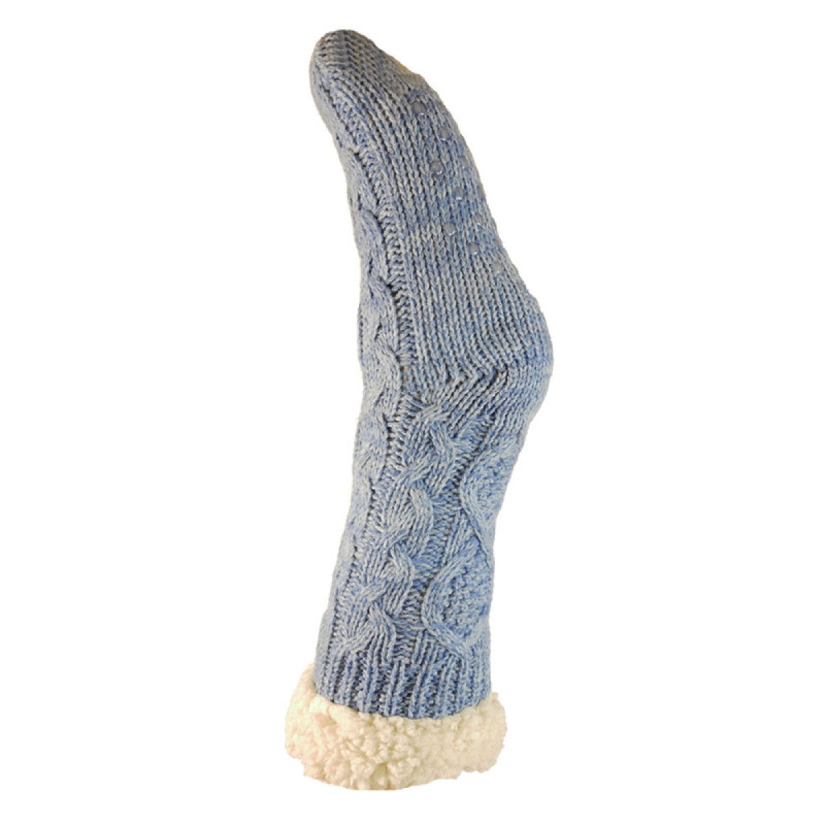 Joya Blue Cable Knit Slipper Socks 4-7