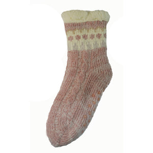 Joya Pink Patterned Slipper Socks 4-7