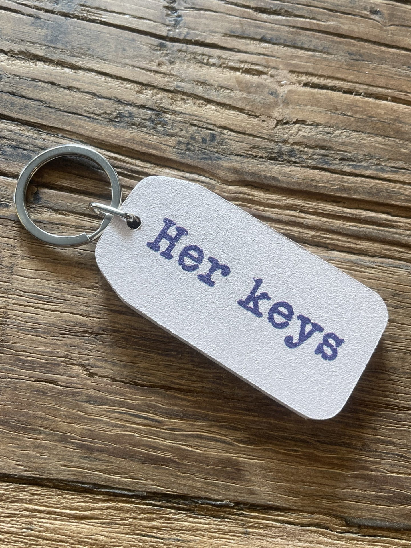 Wooden Key Tag - Her Keys