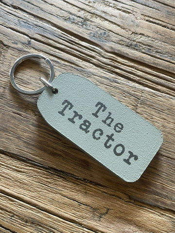 Wooden Key Tag - The Tractor