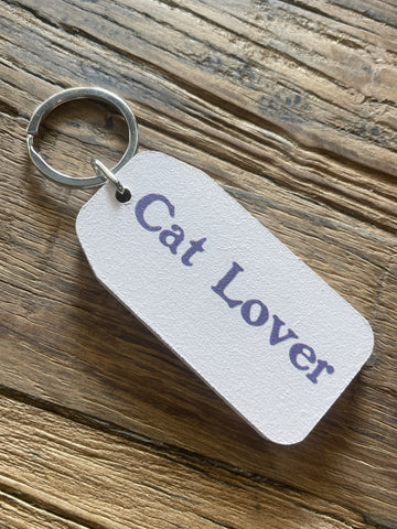 Wooden Key Tag - Cat Lover