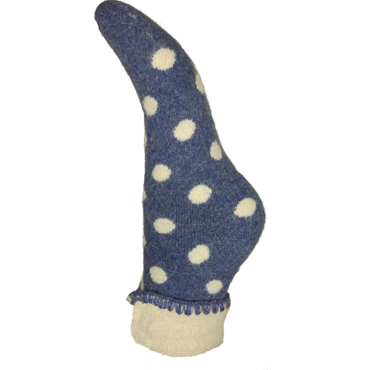 Joya Blue & White Spot  Cuff Socks 4-7